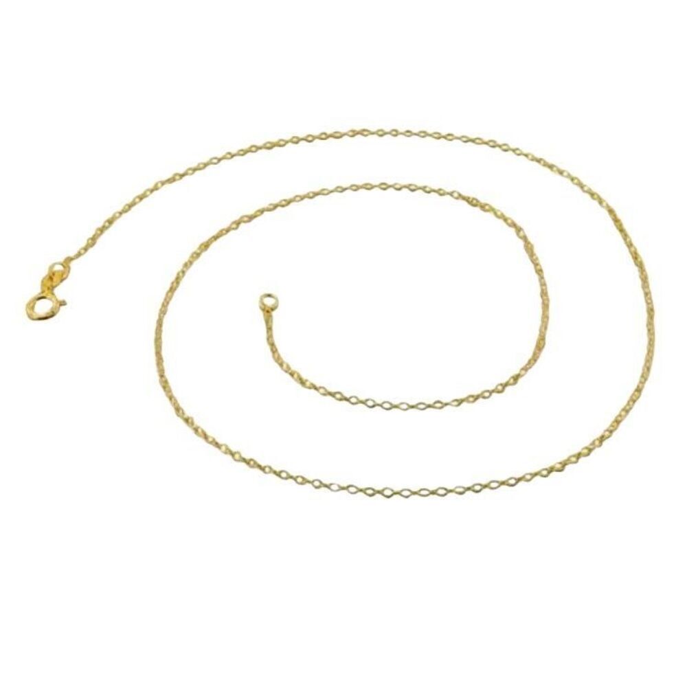 14K Gold Vermeil Cable Chain Necklace 1.15mm 18” New